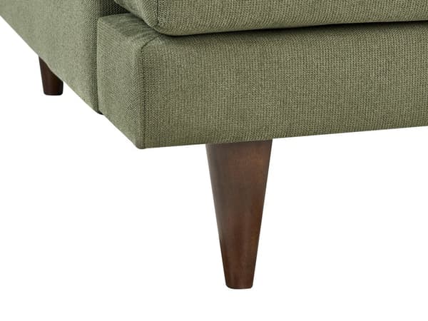 3-seters sofa Grønn Stoff Ben i mørkt tre Ryggputer Moderne design Stue