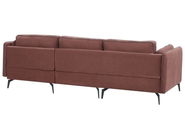 Hjørnesofa Burgunder Polstring Polyester Metallben Pute Ryggstøtte Spredte Puter Moderne Design
