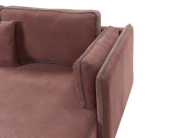 Hjørnesofa Burgunder Polstring Polyester Metallben Pute Ryggstøtte Spredte Puter Moderne Design