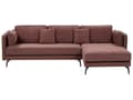 Miniatyrbilde 1 av 10: Hjørnesofa Burgunder Polstring Polyester Metallben Pute Ryggstøtte Spredte Puter Moderne Design