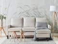 Miniatyrbillede 4 af 11: Off-white Polstret 3 Personers Sofa med Skammel Moderne Stuesofa