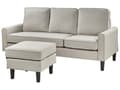 Miniatyrbillede 8 af 11: Off-white Polstret 3 Personers Sofa med Skammel Moderne Stuesofa