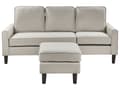 Miniatyrbillede 1 af 11: Off-white Polstret 3 Personers Sofa med Skammel Moderne Stuesofa