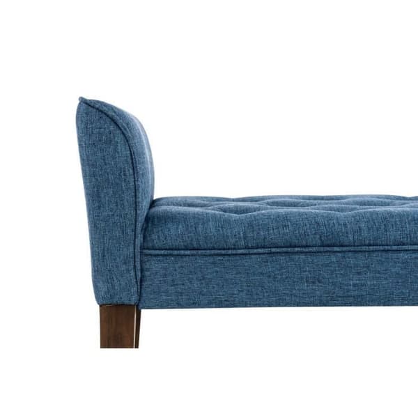 Cleopatra Chesterfield stil bänk i tyg - CLP - Blå - Elegans - Chic - Mjuk