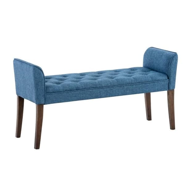 Cleopatra Chesterfield stil bänk i tyg - CLP - Blå - Elegans - Chic - Mjuk