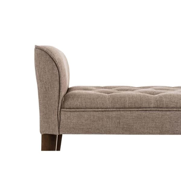 Chersterfield Bänk i Cleopatra-stil i tyg, Dark Taupe-Antique