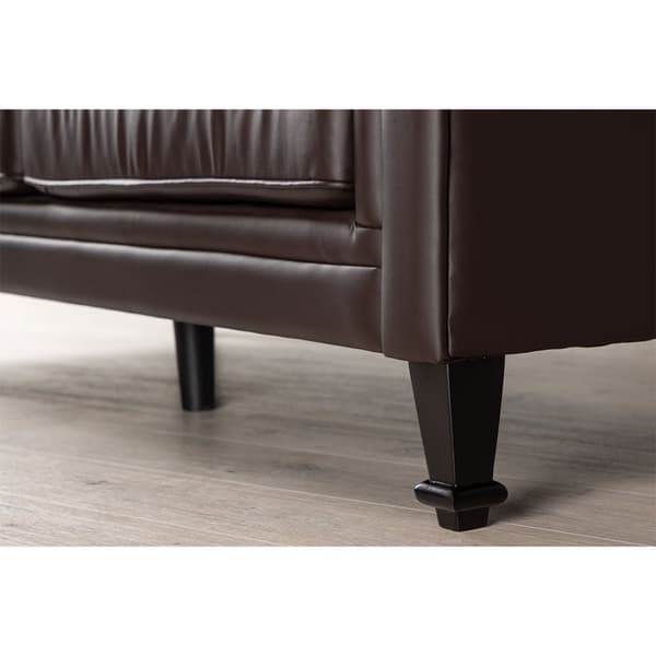 Ätran sofa 3-seter PU kunstlær brun.