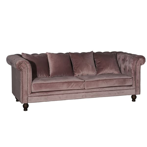 Velvet sofa 3-seter velur rosa.