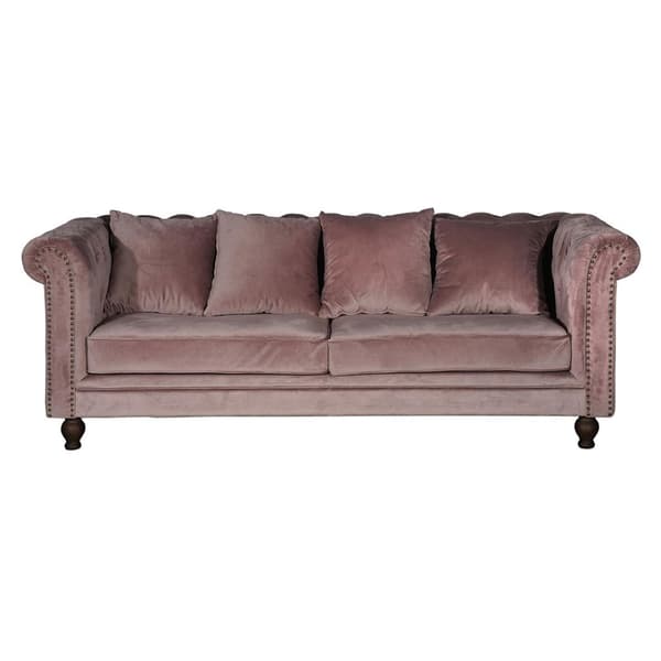 Velvet sofa 3-seter velur rosa.