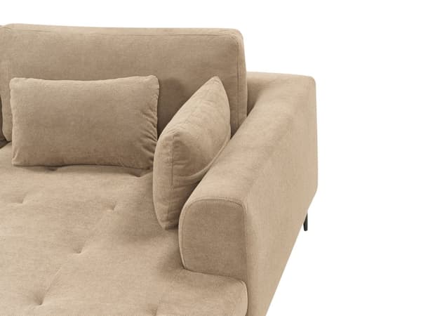 Hjørnesofa med Chaiselong Brun Polyester 3 Personers Sofa L Formet Dyb Sofahjørne Siddemøbel Blød Stofsofa Venstrevendt