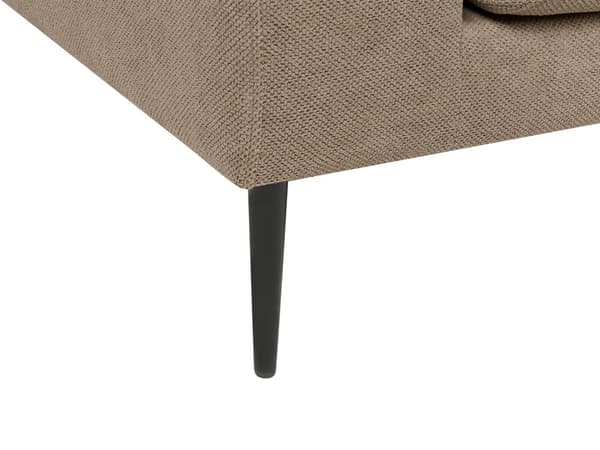 Hjørnesofa med Chaiselong Brun Polyester 3 Personers Sofa L Formet Dyb Sofahjørne Siddemøbel Blød Stofsofa Venstrevendt
