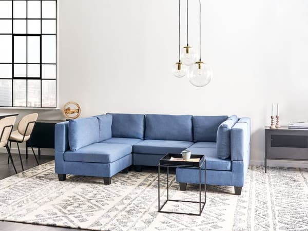 U Sofa Blå 5 Personers Designer Blød Klassisk Uformet Sofa Moderne Modulsofa til Stue Indretning Høj Kvalitet