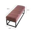 Miniatyrbild 3 av 6: Rootz Modern stoppad bänk - Snygg bänk - Quiltad sits - Tjock kudde - Rosa & Svart - 108cm x 40cm x 40cm