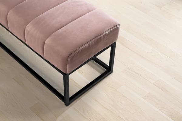 Rootz Modern stoppad bänk - Snygg bänk - Quiltad sits - Tjock kudde - Rosa & Svart - 108cm x 40cm x 40cm