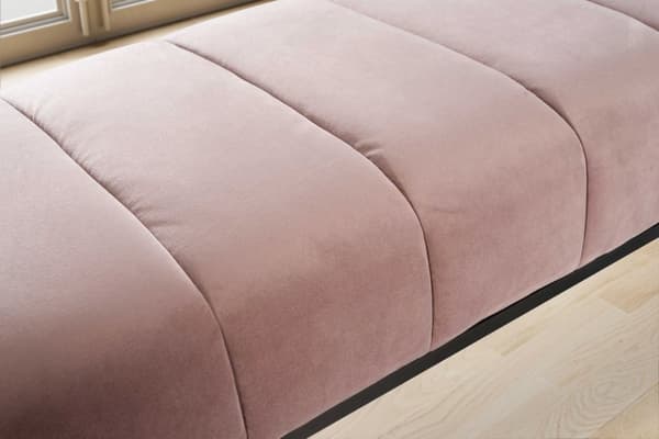 Rootz Modern stoppad bänk - Snygg bänk - Quiltad sits - Tjock kudde - Rosa & Svart - 108cm x 40cm x 40cm