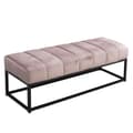 Miniatyrbild 6 av 6: Rootz Modern stoppad bänk - Snygg bänk - Quiltad sits - Tjock kudde - Rosa & Svart - 108cm x 40cm x 40cm