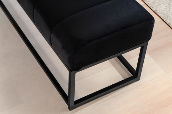 Rootz moderne polstret bænk - Komfortabel siddeplads - Stilfuld åben ramme - Fløjlspude - Kompakt design - 108 cm x 40 cm x 40 cm