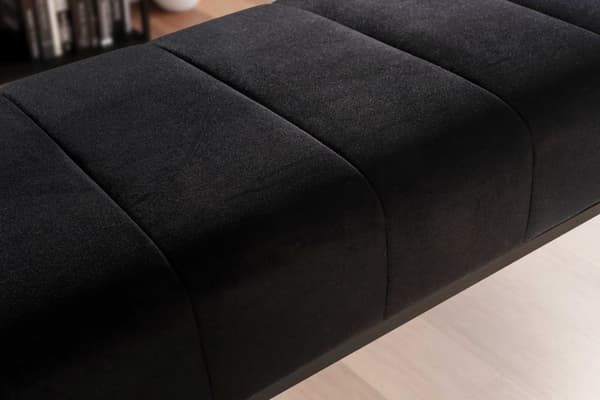 Rootz moderne polstret bænk - Komfortabel siddeplads - Stilfuld åben ramme - Fløjlspude - Kompakt design - 108 cm x 40 cm x 40 cm