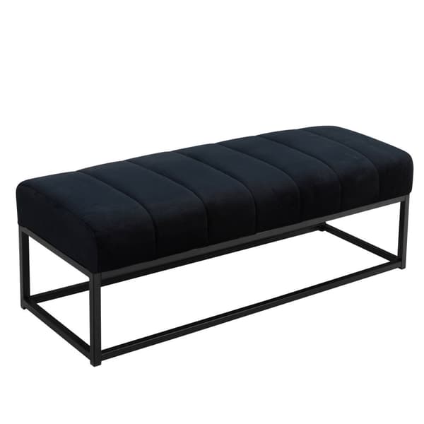 Rootz moderne polstret bænk - Komfortabel siddeplads - Stilfuld åben ramme - Fløjlspude - Kompakt design - 108 cm x 40 cm x 40 cm