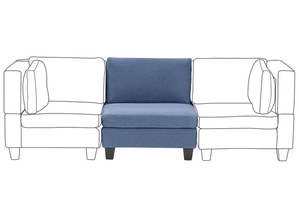 Seteseksjon 1-seter Blå Kunstskinn med pute Modulærsofa Sofagruppe Moderne