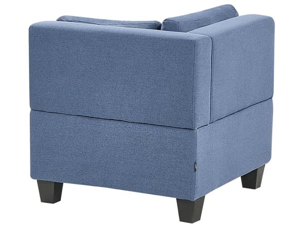 Modulsofa Blå Stoff 4-seter Høyrevendt Ryggputer Svarte ben L-formet Moderne og minimalistisk stil Stue Hjørnesofa