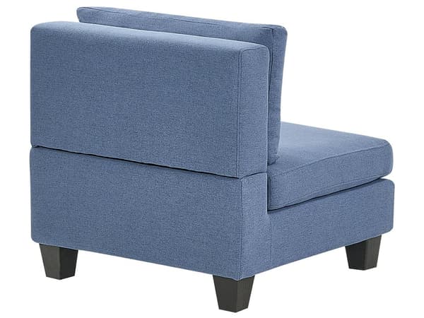 Modulsofa Blå Stoff 4-seter Høyrevendt Ryggputer Svarte ben L-formet Moderne og minimalistisk stil Stue Hjørnesofa