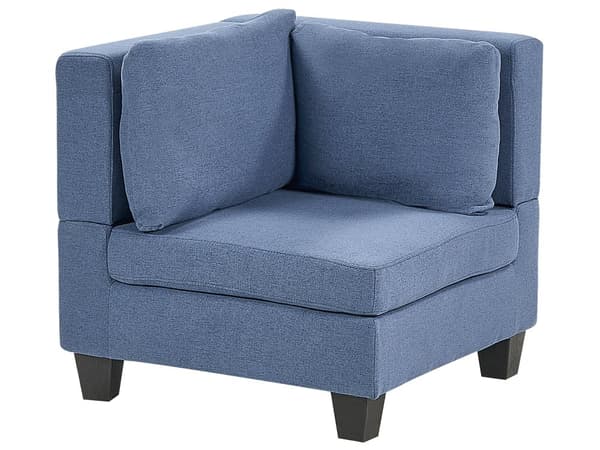 Modulär Soffa Höger Blå Tyg Klädd 4-sits Vadderat Ryggstöd Modern Vardagsrum Soffa