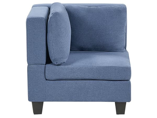 Modulär Soffa Höger Blå Tyg Klädd 4-sits Vadderat Ryggstöd Modern Vardagsrum Soffa