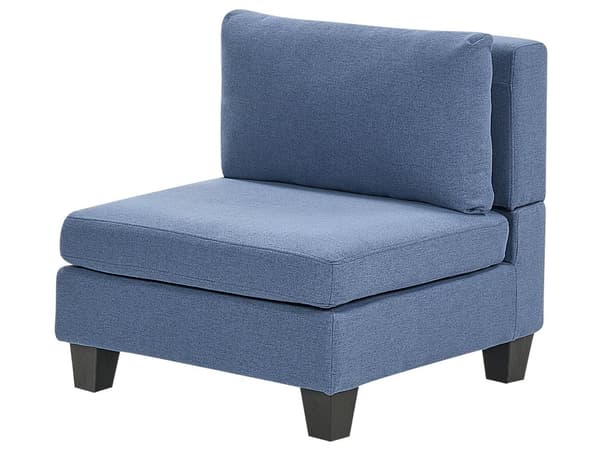 Modulär Soffa Höger Blå Tyg Klädd 4-sits Vadderat Ryggstöd Modern Vardagsrum Soffa