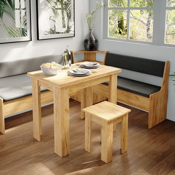 Vicco Roman hörnbänksgrupp, Gyllene ek, 180 x 41,5 cm med bord