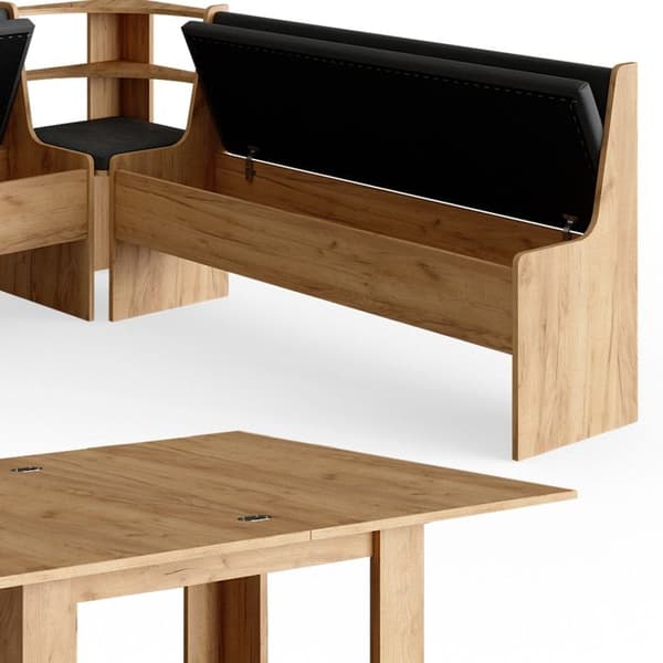 Vicco Roman hörnbänksgrupp, Gyllene ek, 180 x 41,5 cm med bord