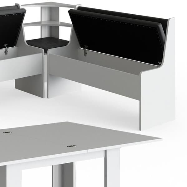 Vicco Roman hörnbänksgrupp, Vit, 180 x 41,5 cm med bord