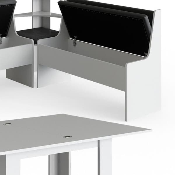 Vicco Roman hörnbänksgrupp, Vit, 150 x 41,5 cm med bord