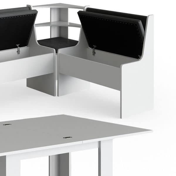 Vicco Roman hörnbänksgrupp, Vit, 180 x 41,5 cm med bord