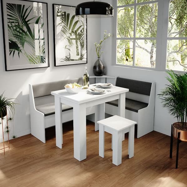 VICCO hörnbänk ROMAN grupp vit matsal grupp vardagsrum kök grupp lounge område