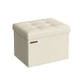 Pikkukuva 1 / 6: Rootz Cream White Istuinarkku - Säilytyslaatikko - Ottomaanien - MDF - Pellava - Korkean kimmoisuuden vaahtomuovi - 31cm x 41cm x 31cm