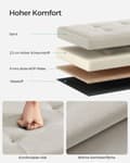 Pikkukuva 3 / 7: Rootz Cream White Istuinrinta - Säilytys ottomaanit - Pehmustettu penkki - MDF Velvet Foam - 38cm x 76cm x 38cm - 5,6kg - 300kg Kapasiteetti
