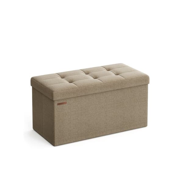 Rootz stoppad förvaringsottoman - Sittbröst - Fotpall - Linnetyg - 38cm x 76cm x 38cm