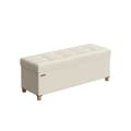 Miniatyrbild 1 av 5: Rootz Storage Ottoman Bänk - Sittbröst - Fotstöd - MDF - Imiterat linne - 25D skum - 38cm x 110cm x 40cm