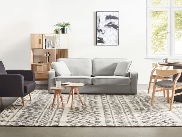 Sofa Lysegrå Grå Fløyel 3-seters Polstret Armlener Pynteputer Stue Moderne