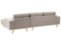 Miniatyrbild 5 av 11: Hörnsoffa Taupe Klädsel Polyestertyg Ljusa Träben Kudde Ryggstöd Modern Design