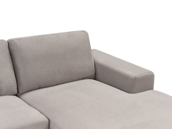 Hörnsoffa Taupe Klädsel Polyestertyg Ljusa Träben Kudde Ryggstöd Modern Design