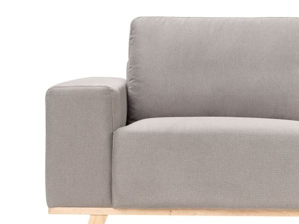 Hörnsoffa Taupe Klädsel Polyestertyg Ljusa Träben Kudde Ryggstöd Modern Design