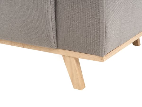 Hörnsoffa Taupe Klädsel Polyestertyg Ljusa Träben Kudde Ryggstöd Modern Design
