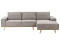 Miniatyrbild 1 av 11: Hörnsoffa Taupe Klädsel Polyestertyg Ljusa Träben Kudde Ryggstöd Modern Design