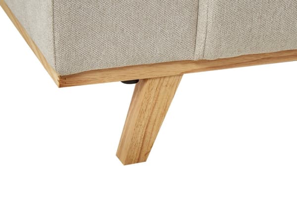 Hörnsoffa Beige Klädsel Polyestertyg Ljusa Träben Kudde Ryggstöd Modern Design