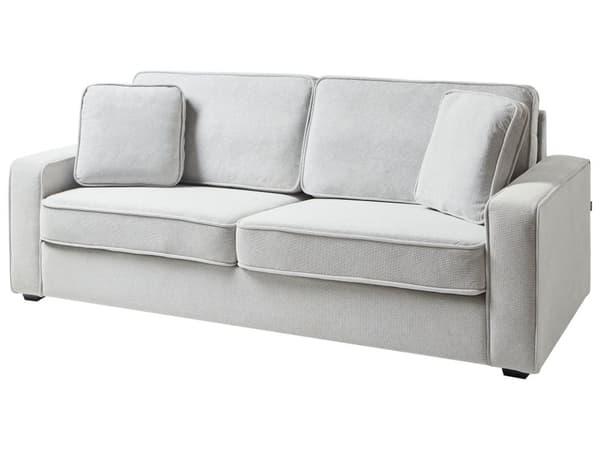 Soffa 3-sits Ljusgrå Plädkuddar Soffkuddar