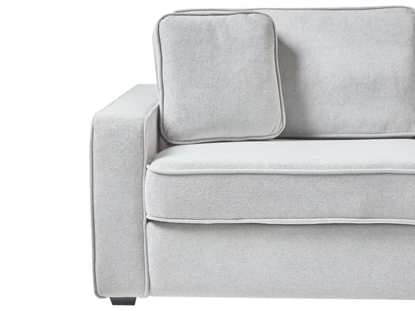 Soffa 3-sits Ljusgrå Plädkuddar Soffkuddar