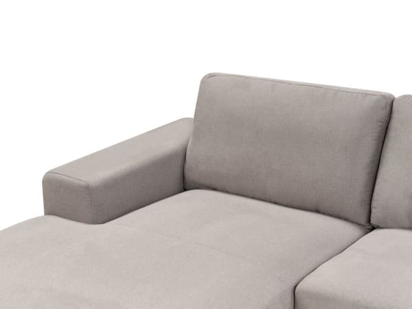 Hjørnesofa Taupe møbeltrekk Polyesterstoff Lyse treben Puterygg Moderne design