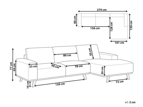 Hjørnesofa Beige møbeltrekk Polyesterstoff Lyse treben Puterygg Moderne design
